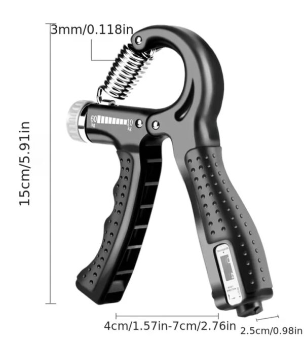 Hand Gripper With Rubber Grip Adjustable Resistance Automatic Counting Non-Slip Hand Grip Strength Trainer Fingers Wrist Forearm Exerciser Workout Gear Home Gym Exercise Equipment Hand Gripper 5-60KG Automatic Non-Slip Hand Strengthen - Image 4