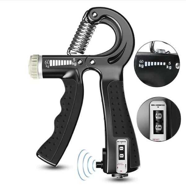 Hand Gripper With Rubber Grip Adjustable Resistance Automatic Counting Non-Slip Hand Grip Strength Trainer Fingers Wrist Forearm Exerciser Workout Gear Home Gym Exercise Equipment Hand Gripper 5-60KG Automatic Non-Slip Hand Strengthen - Image 3
