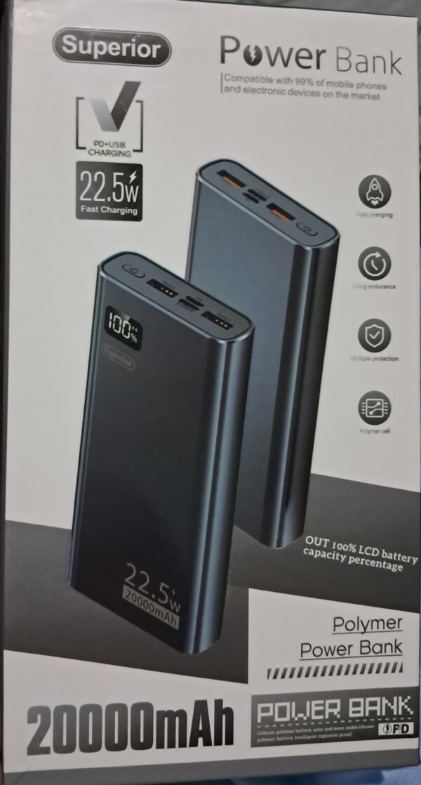 20,000 mAh Fast Charging Power Bank - Image 2