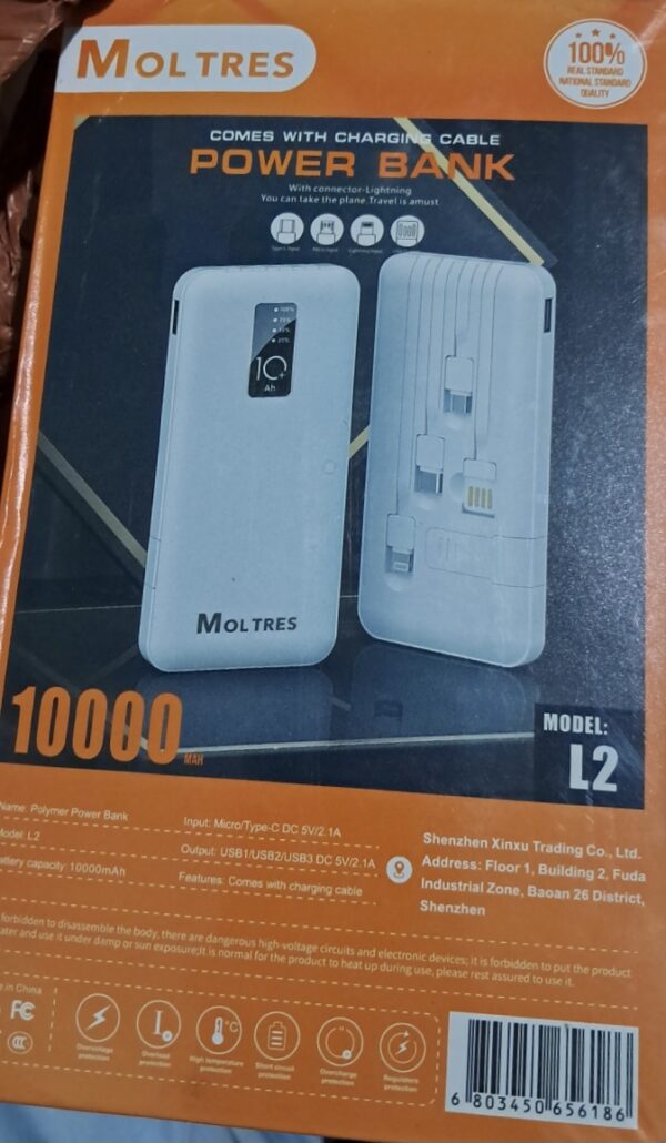 10000 MAH Power bank with 2 USB charging ports gives fast charging experience to iPhone Samsung Xiaomi Infinix Tecno Oppo Vivo Oneplus Realme Redmi And Other All Android